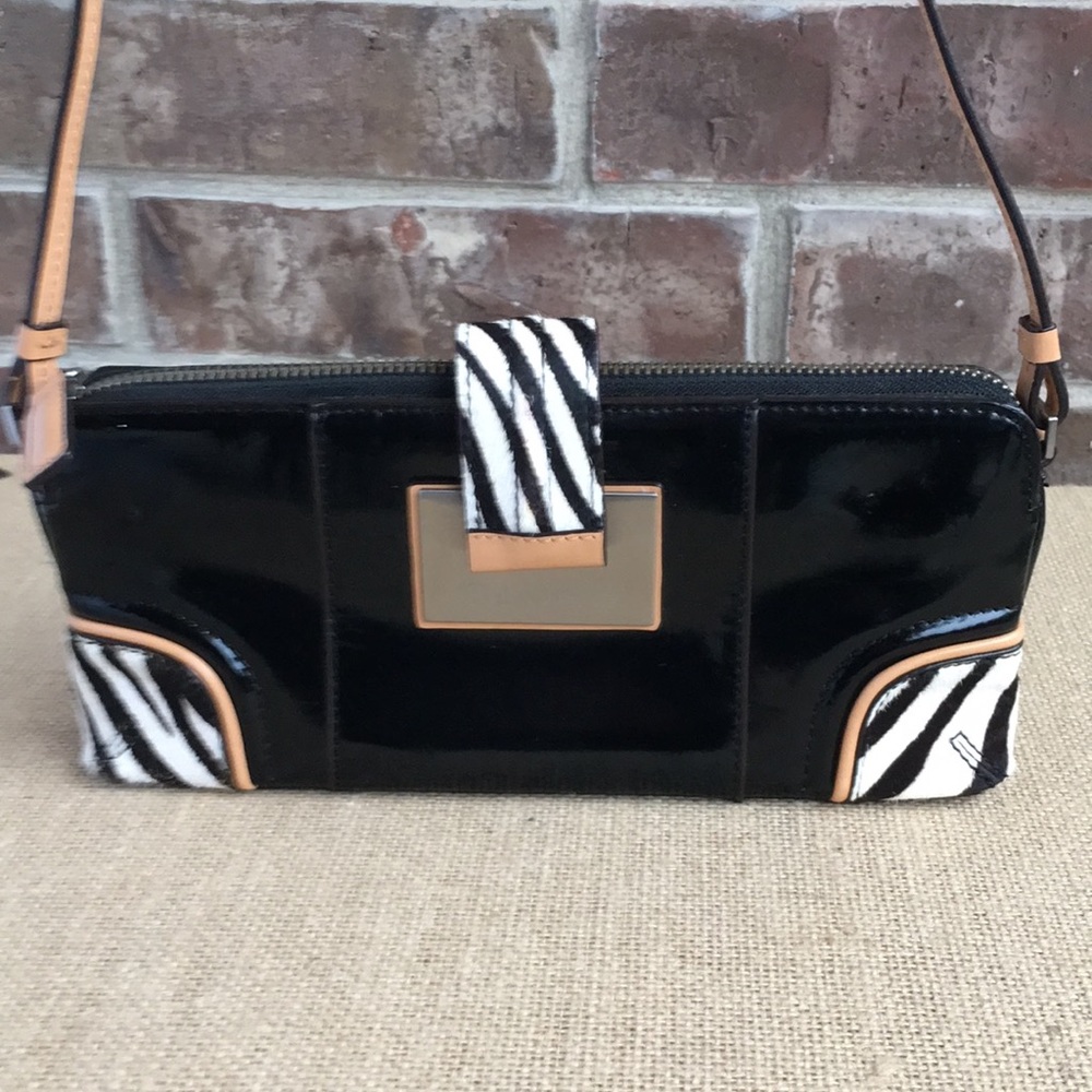 Calvin Klein Leather Zebra Shoulder Bag